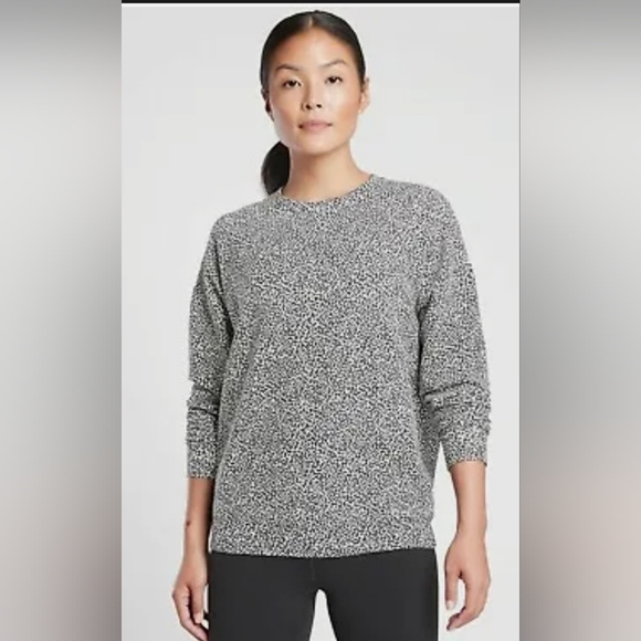 Athleta Studio to Street micro Cheetah animal print sweater size Medium - Picture 1 of 13